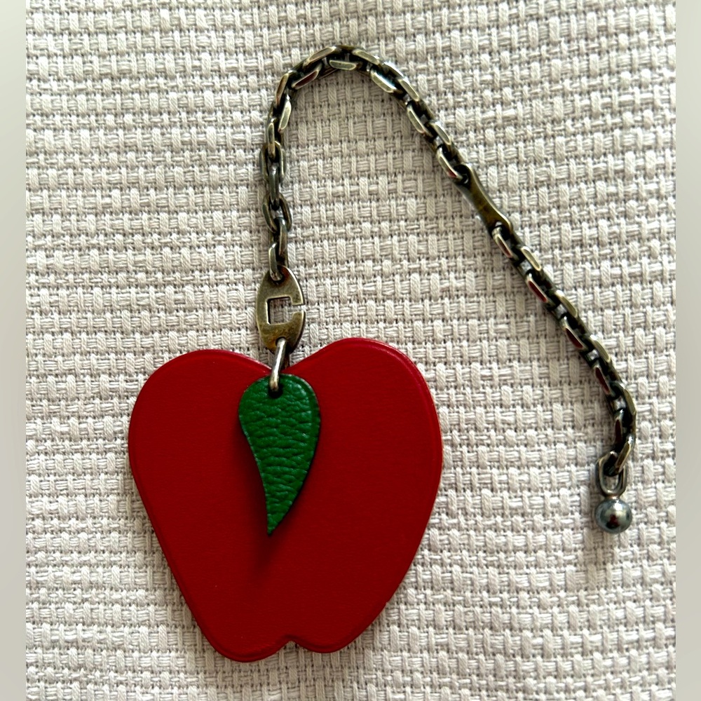 100% Authentic Hermes Apple Bag Charm w/Sterling Chain